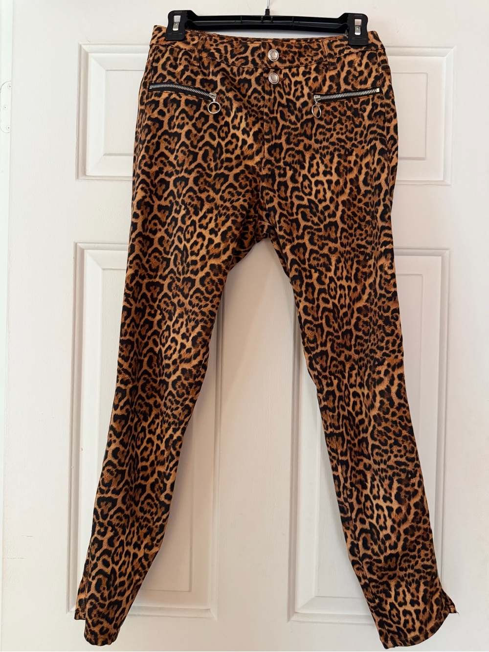 ZARA Leopard Print Skinny Pants - Brown & Black